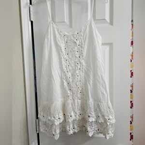 Abercrombie White Floral Lace Baby Doll Dress
